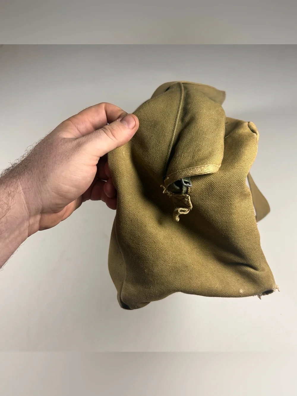 WWII USA USN Military Canvas Duffel Bag Double Strap Vintage Army Field Gear